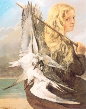  Gustave Malerei - Das Mädchen mit den Möwen Trouville Realist Realismus Maler Gustave Courbet